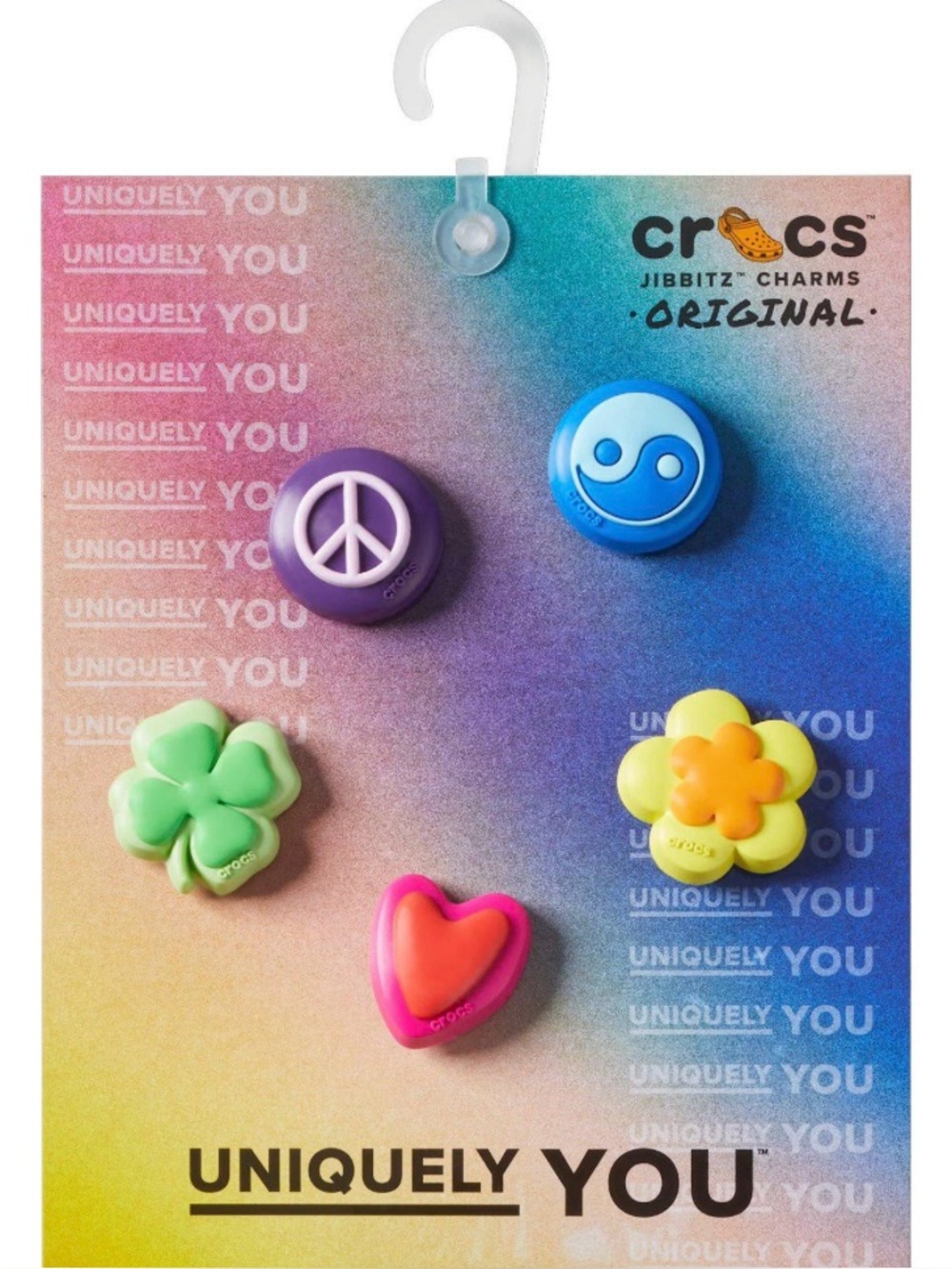 CROCS Kids Jibbitz Charms Pack - Purple, Blue, Green, Yellow, Pink